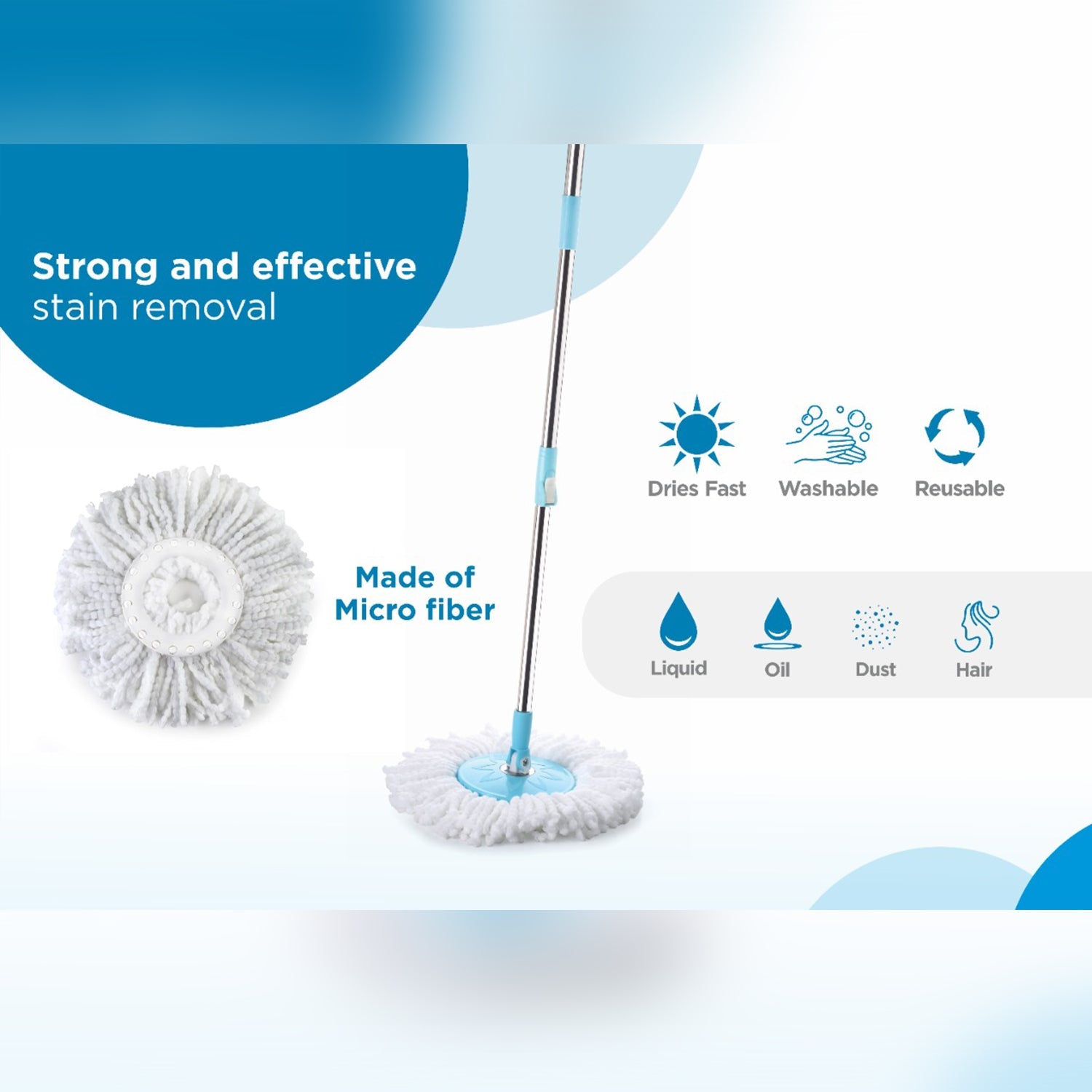 8714 RAPID STEEL SPINNER BUCKET MOP 360 DEGREE SELF SPIN WRINGING WITH 2 ABSORBERS FOR HOME AND OFFICE FLOOR CLEANING MOPS SET DeoDap 8714 RAPID STEEL SPINNER BUCKET MOP 360 DEGREE SELF SPIN WRINGING WITH 2 ABSORBERS FOR HOME AND OFFICE FLOOR CLEANING MOPS SET DeoDap